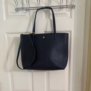 Tory Burch Emerson Black Saffiano Leather Tote Bag/Crossbody